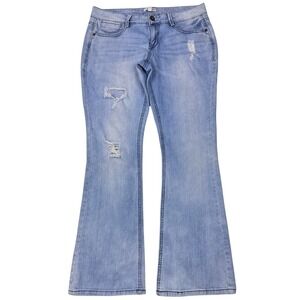 Vintage Bongo Jeans Womens Light-Wash Flare Leg Embroidered Sz 11‎ Boho 90's Y2K